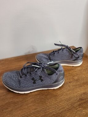 Under Armour Size 9 Womens Speedform Slingride Running Shoe Teal And Dark Blue